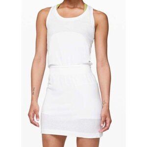 Lululemon Flex On Court Dress Tennis White Cross Straps Sleeveless Women's 4